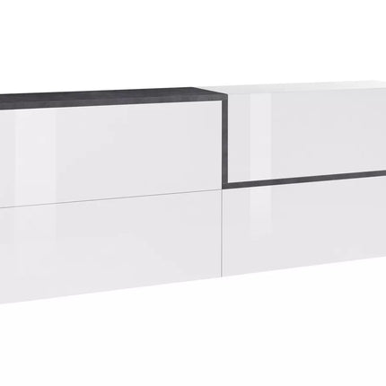 UNICORN Sideboard wall unit modern high-gloss white Width 210 cm Depth 40 cm Height 86 cm