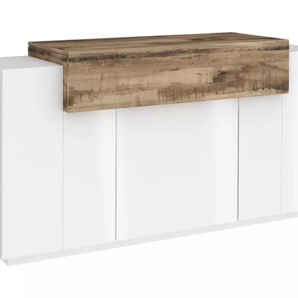 UNICORN Sideboard wall unit modern white brown black Width 140 cm Depth 45 cm Height 86 cm