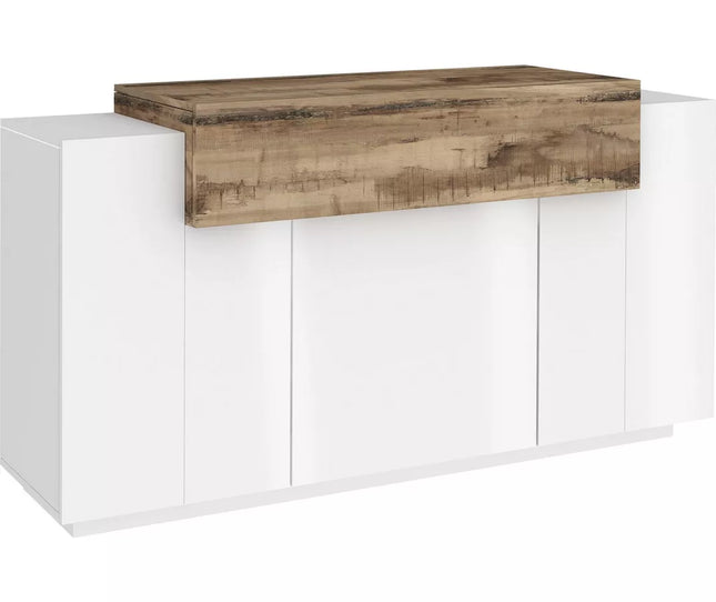 UNICORN Sideboard wall unit modern white brown black Width 140 cm Depth 45 cm Height 86 cm