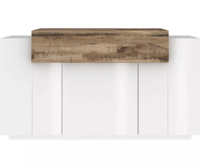 UNICORN Sideboard wall unit modern white brown black Width 140 cm Depth 45 cm Height 86 cm