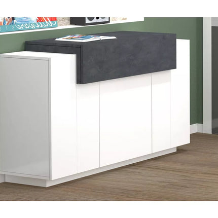 UNICORN Sideboard wall unit modern white brown black Width 140 cm Depth 45 cm Height 86 cm