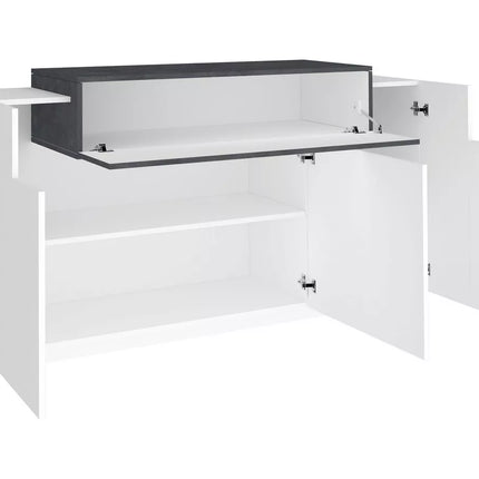 UNICORN Sideboard wall unit modern white brown black Width 140 cm Depth 45 cm Height 86 cm