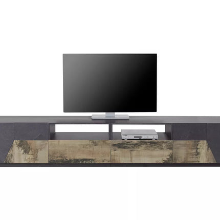 UNICORN TV furniture wall unit modern dark gray white brown Width 260 cm Depth 43 cm Height 46 cm