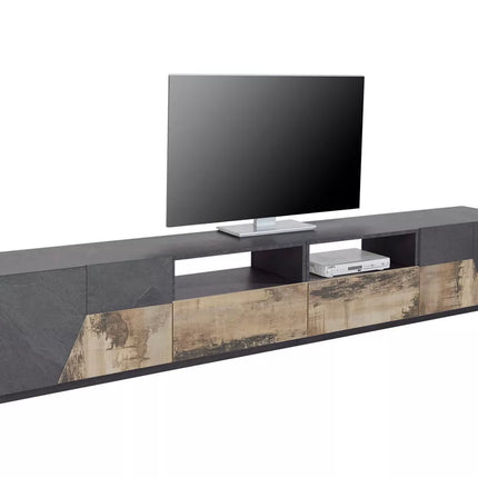 UNICORN TV furniture wall unit modern dark gray white brown Width 260 cm Depth 43 cm Height 46 cm