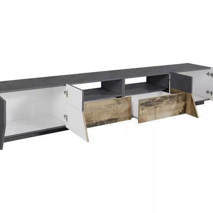 UNICORN TV furniture wall unit modern dark gray white brown Width 260 cm Depth 43 cm Height 46 cm