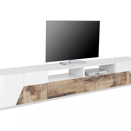 UNICORN TV furniture wall unit modern dark gray white brown Width 260 cm Depth 43 cm Height 46 cm