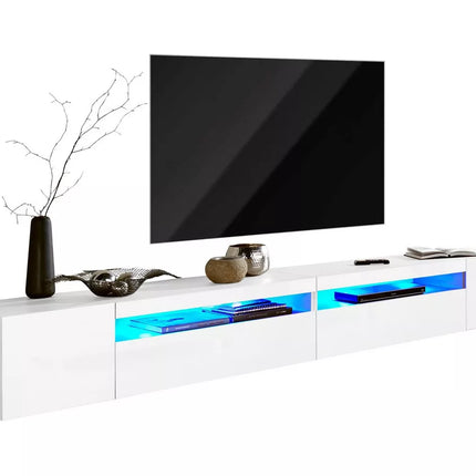 UNICORN TV furniture wall unit high-gloss white with mood lighting Width 260 cm Depth 40 cm Height 36.5 cm