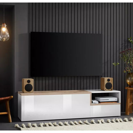 UNICORN TV cabinet wall unit high-gloss white 160x40x46 cm