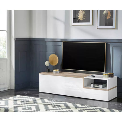 UNICORN TV cabinet wall unit high-gloss white 160x40x46 cm