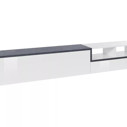 UNICORN TV furniture wall unit modern high-gloss white dark gray Width 240 cm Depth 40 cm Height 46 cm