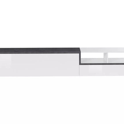 UNICORN TV furniture wall unit modern high-gloss white dark gray Width 240 cm Depth 40 cm Height 46 cm