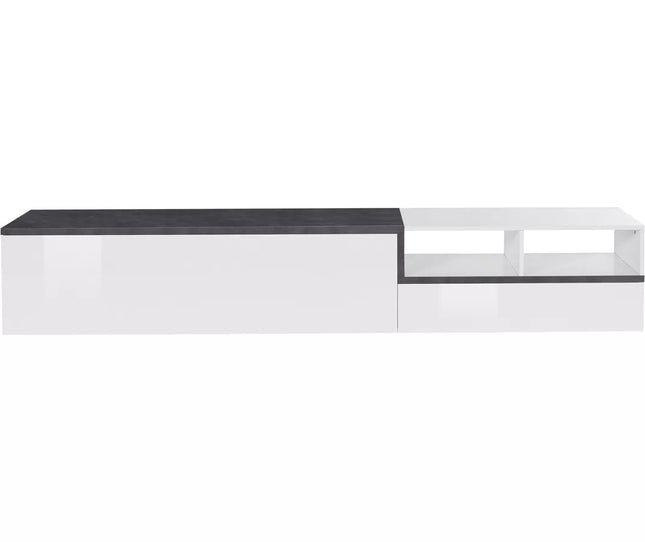 UNICORN TV furniture wall unit modern high-gloss white dark gray Width 240 cm Depth 40 cm Height 46 cm
