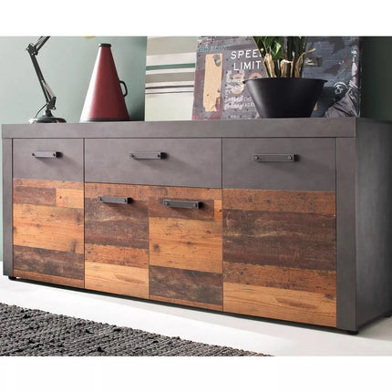 UNICORN Dresser wall unit rural modern brown graphite gray Width 178 Depth 40 cm Height 77 cm