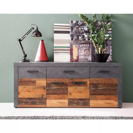 UNICORN Dresser wall unit rural modern brown graphite gray Width 178 Depth 40 cm Height 77 cm
