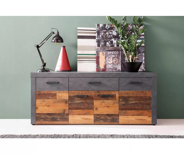 UNICORN Dresser wall unit rural modern brown graphite gray Width 178 Depth 40 cm Height 77 cm