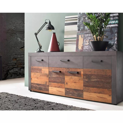 UNICORN Dresser wall unit rural modern brown graphite gray Width 178 Depth 40 cm Height 77 cm