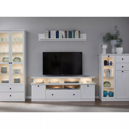 UNICORN TV furniture wall unit white with mood lighting Width 177 cm Depth 41 cm Height 65 cm