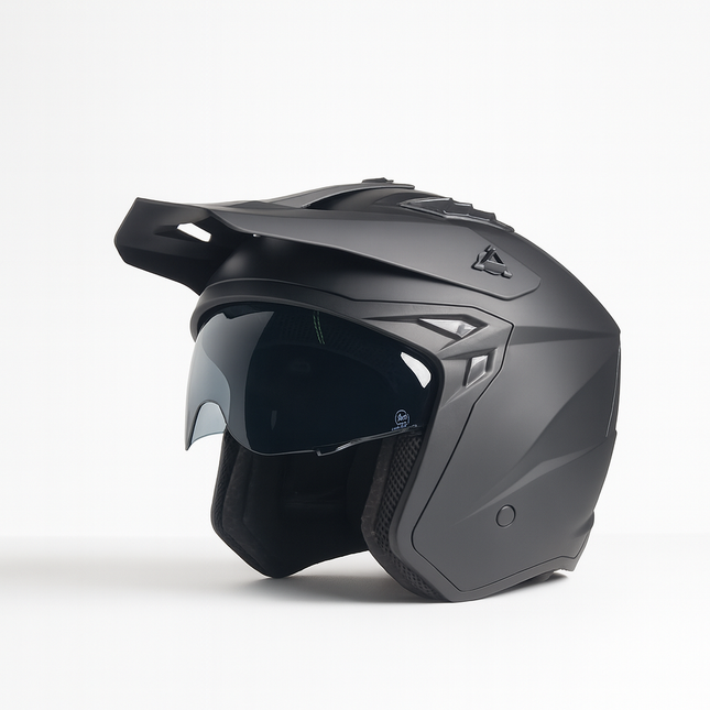 UNICORN Helmet Vito Jet Trial matt black