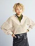 UNICORN Women's sweater with skipper collar, pink, beige, green, xs, s, m, l, xl