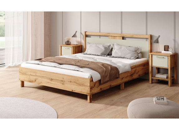 UNICORN Isaac Double Bed - Oak - 160x200 cm