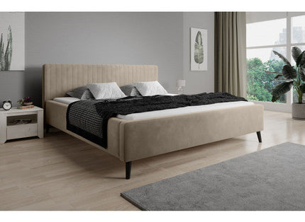 UNICORN Jackson Double Bed - Beige - Velvet - 160x200 cm