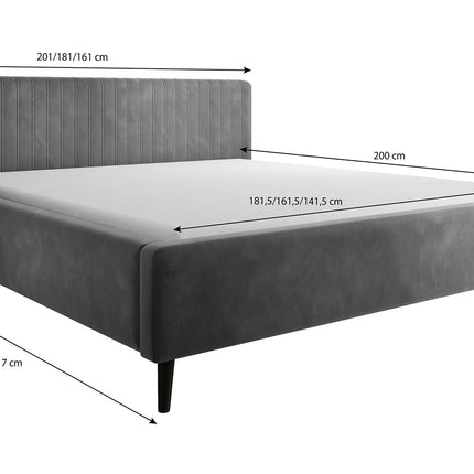 UNICORN Jackson Double Bed - Beige - Velvet - 160x200 cm