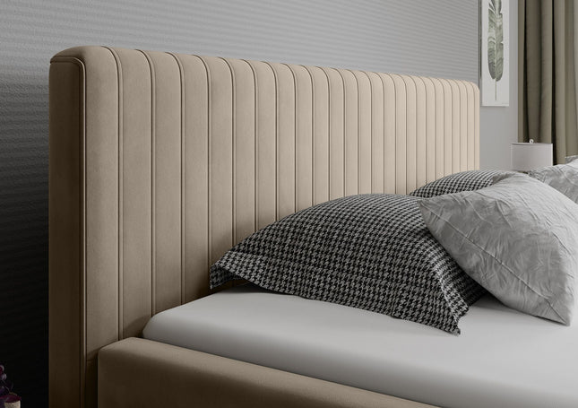 UNICORN Jackson Double Bed - Beige - Velvet - 160x200 cm