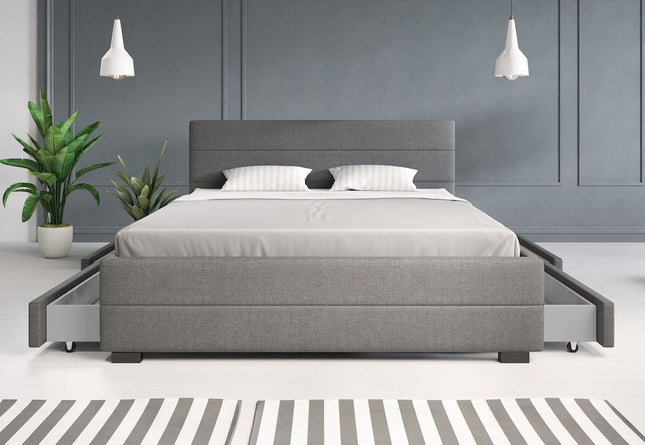UNICORN Double Bed Loox - Gray - 160x200 cm
