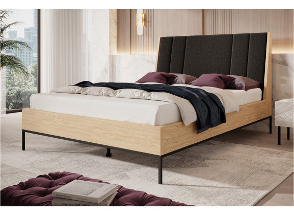 UNICORN Luxor Double Bed - Oak - 160x200 cm