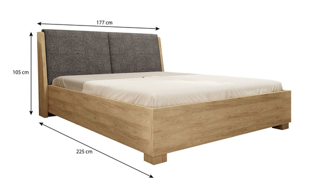 UNICORN Mendi Double Bed - Oak - 160x200 cm