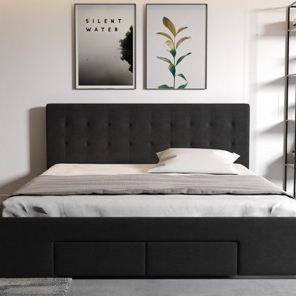UNICORN Milo Double Bed - Black - 160x200 cm