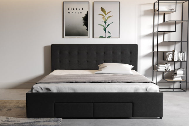 UNICORN Milo Double Bed - Black - 160x200 cm