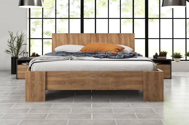 UNICORN Monaco Double Bed - Oak - 160x200 cm