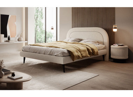 UNICORN Novia double bed - White teddy fabric boucle - 160x200 cm