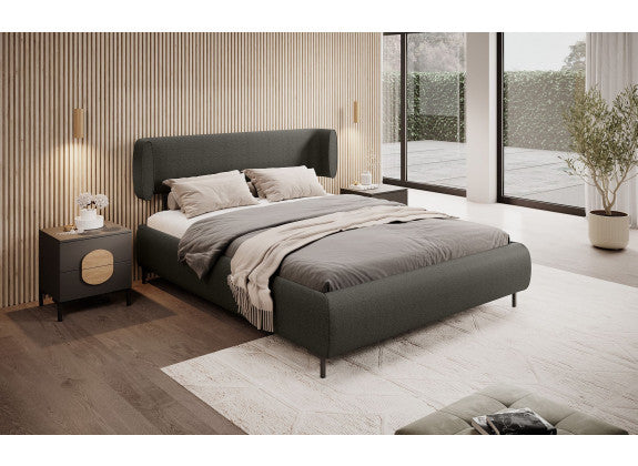 UNICORN Double Bed Orlin  Black  Fabric  160x200 cm