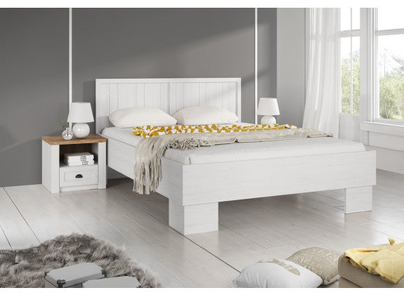 UNICORN Parello Double Bed - White - 160 x 200 cm