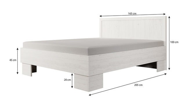 UNICORN Parello Double Bed - White - 160 x 200 cm