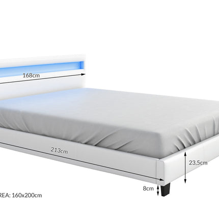 UNICORN Paris Double Bed - White - 160x200 cm