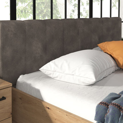 UNICORN Saturn Double Bed - Oak - Black - 160x200 cm