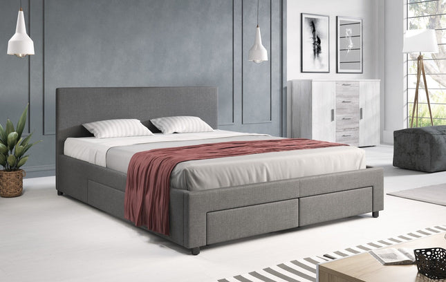 UNICORN Double Bed Suente - Gray - 160x200 cm