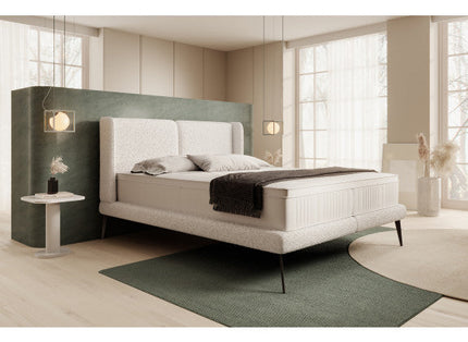 UNICORN Taisoon Double Bed - White - Teddy Fabric - 160x200 cm
