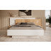 UNICORN Double Bed Three - White - Oak - 160x200 cm