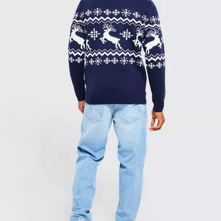 UNICORN Men's sweater Christmas pattern dark blue xs s m l xl