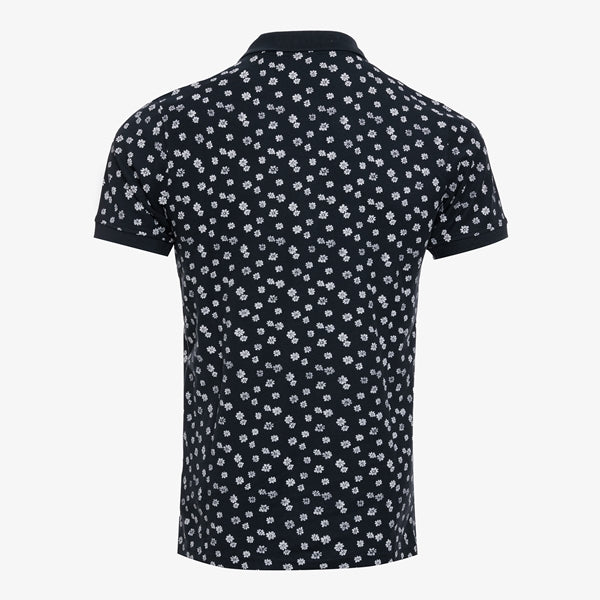 UNICORN Men's polo shirt with floral print, dark blue, S M L XL blue green