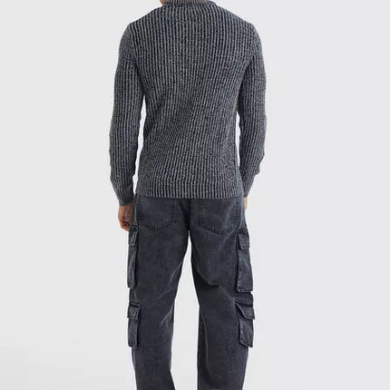 UNICORN Men's sweater ribbed dark gray s m l xl xxl