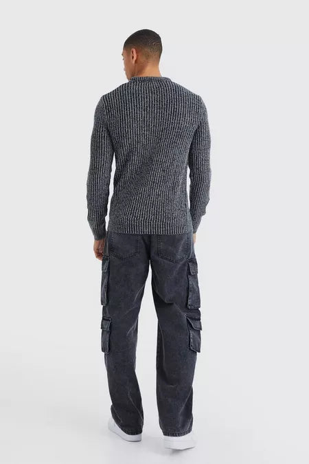 UNICORN Men's sweater ribbed dark gray s m l xl xxl