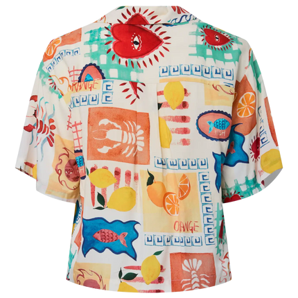 Klarisa blouse eggnog heart lobsters