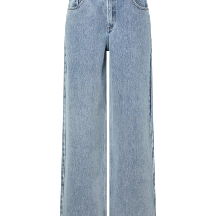 YAS Alia button wide jeans light blue