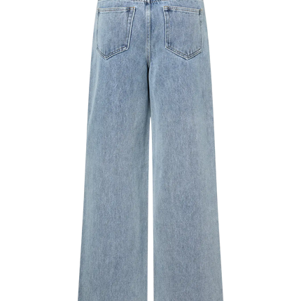 YAS Alia button wide jeans light blue