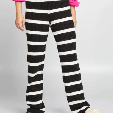 UNICORN Women's long trousers black white striped xxs xs s m l